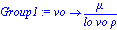 Group1 := proc (vo) options operator, arrow; mu/(lo*vo*rho) end proc